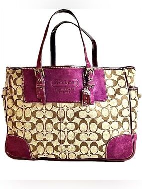 Coach Signature Suede Tote Bag